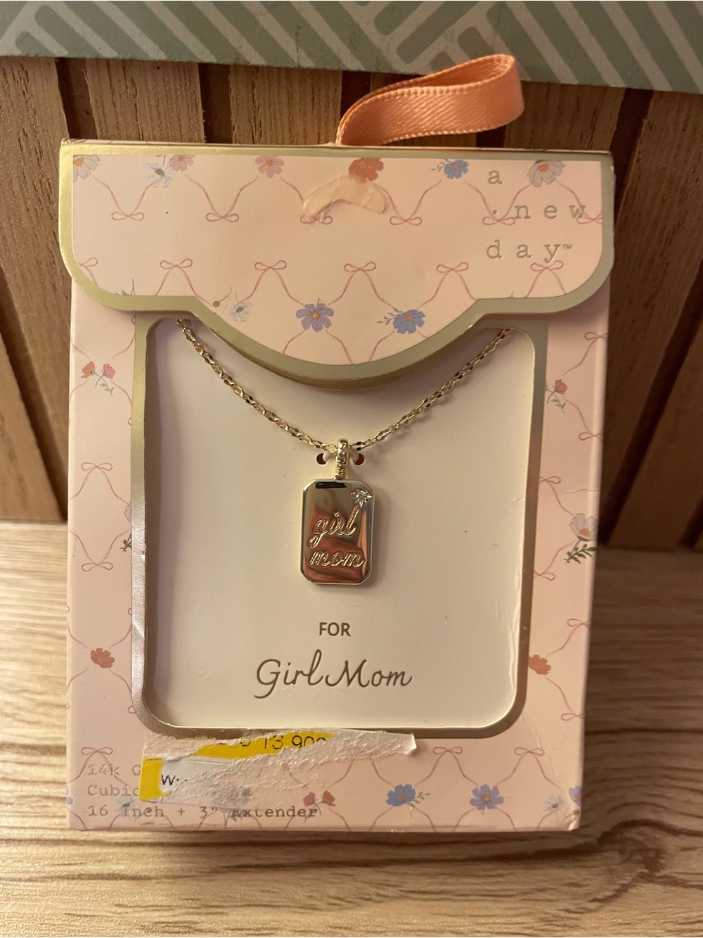 Girl Mom Gold Pendant Necklace - For Girl Mom A New Day